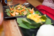 Shrimp salad and amok seafood cury